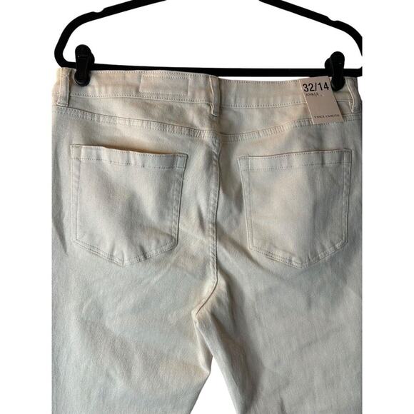 Vince Camuto Jeans Size 32/14 Ivory Ankle Length Frayed Hem High Rise - Picture 6 of 15
